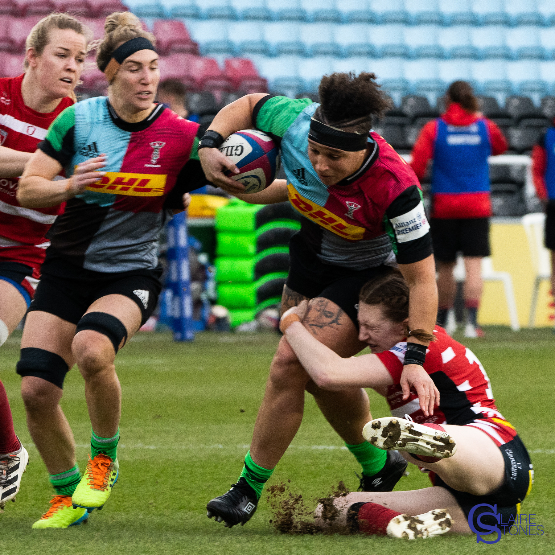 Shaunagh Brown tackled by Ellie Underwood