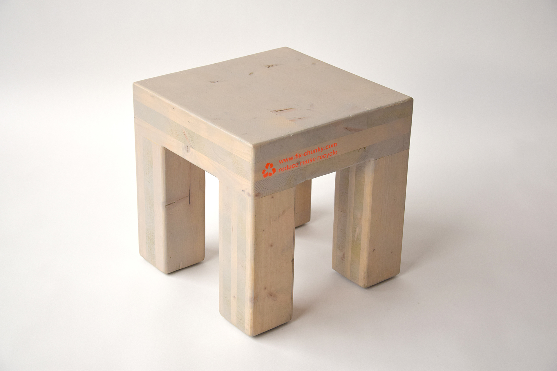 chunky small stool, silk