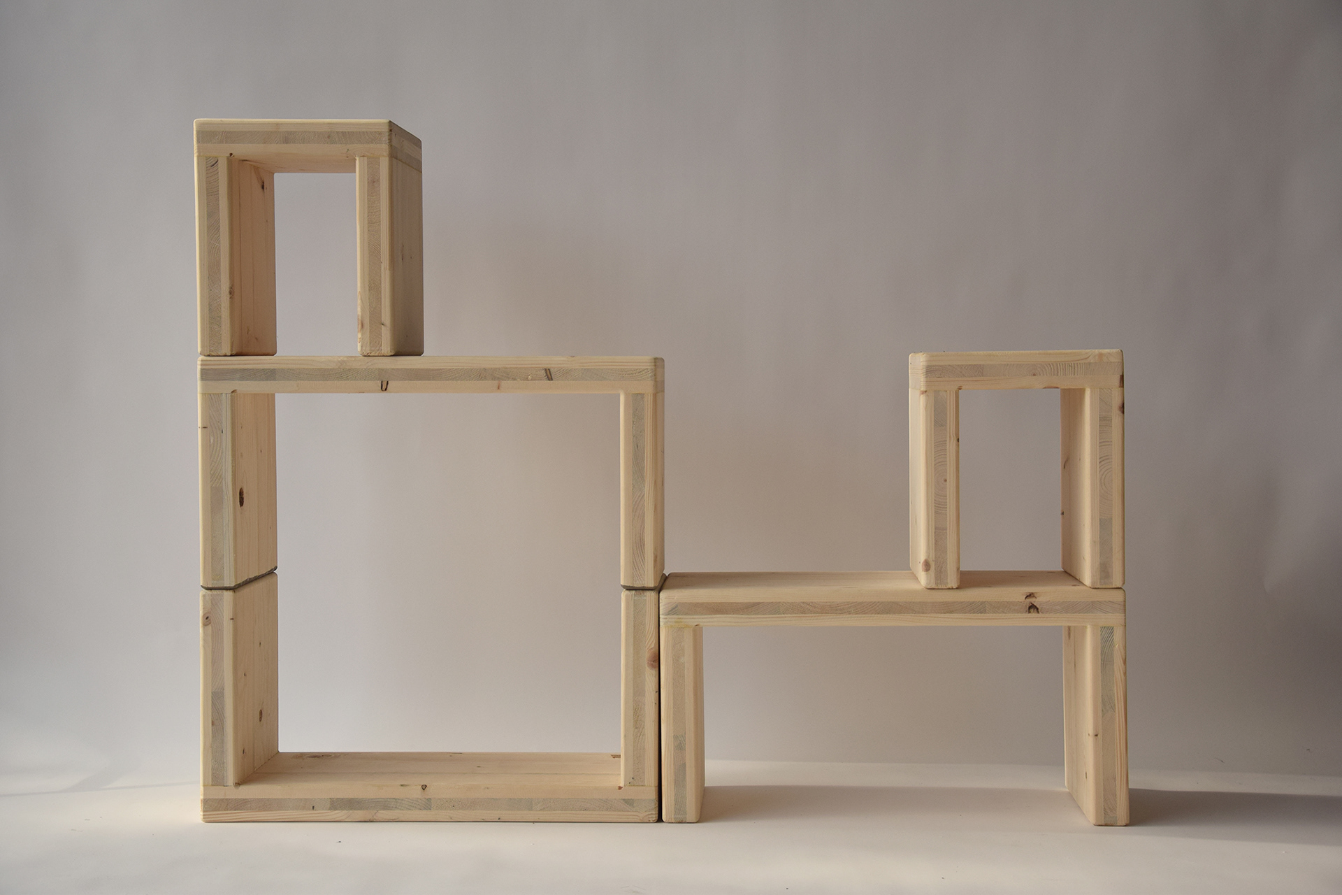 Up to U, modular shelving system