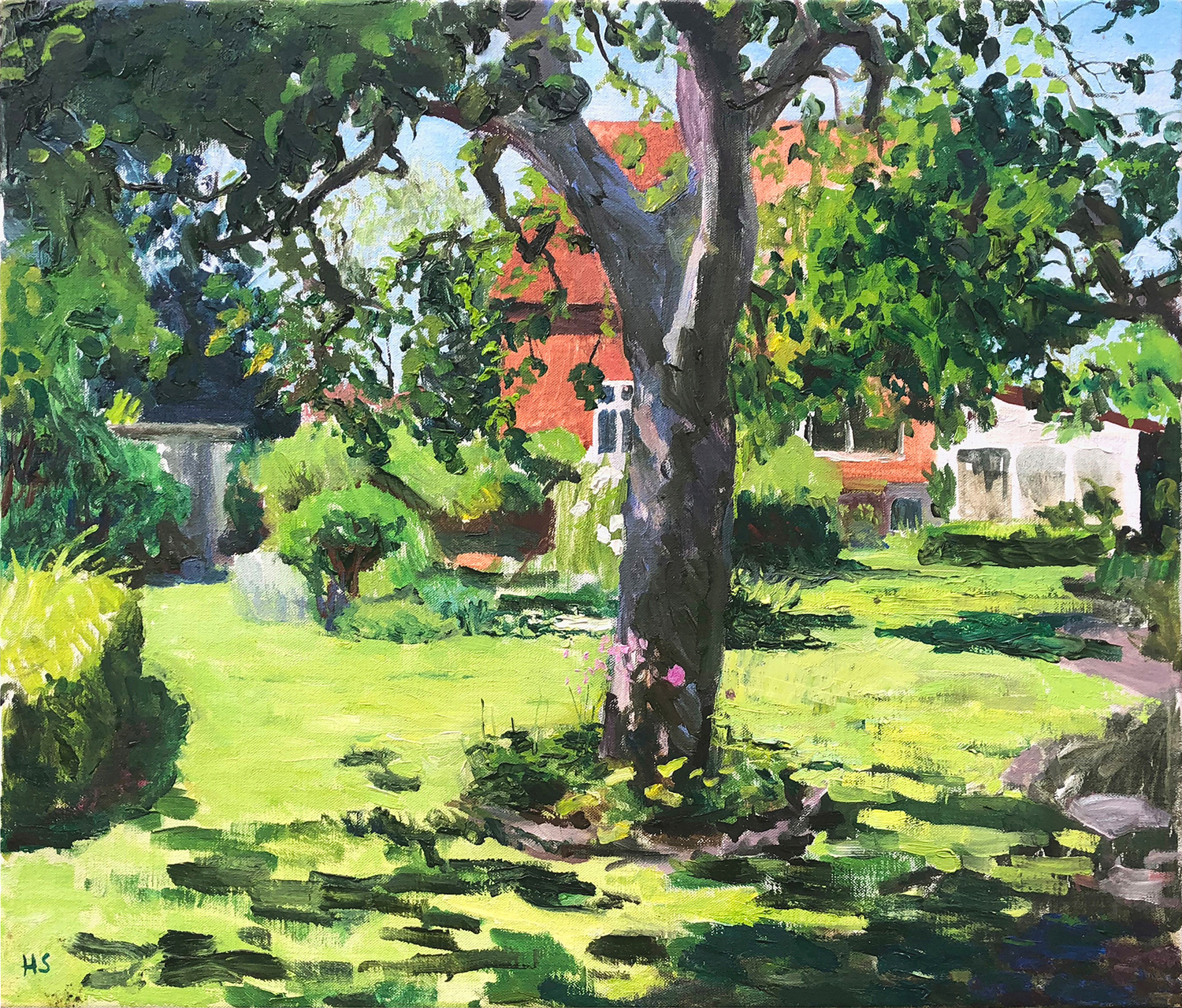 Bodil's garden, oil on canvas, 55 x 47 cm