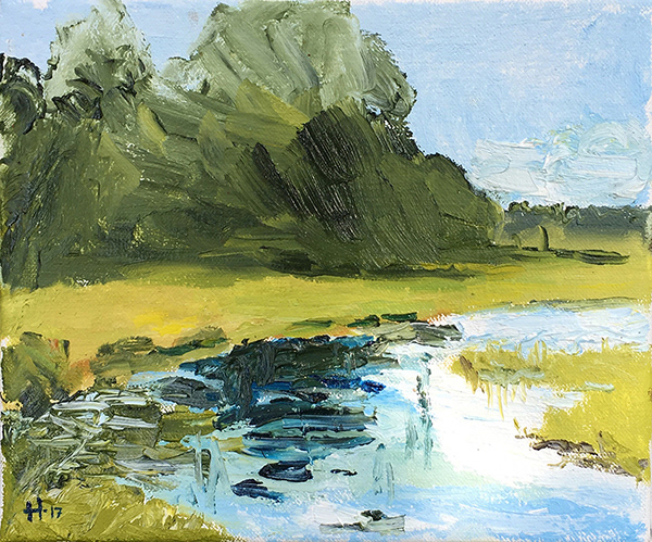 Creek, oil on canvas, 19x16 cm.