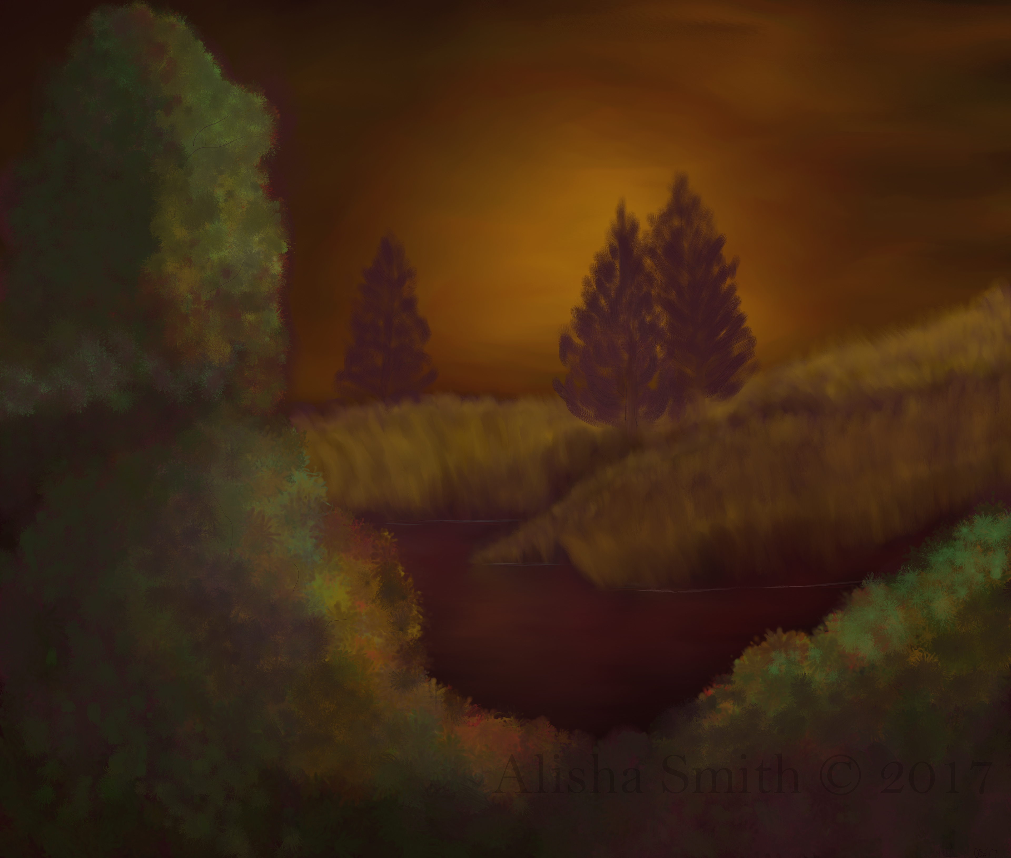 Done along with the tutorial from S1ep3 of the "Joy of Painting" by Bob Ross and third in my 'Inspired by Bob Ross." series. I have so much fun doing these and seeing how unique each painting turns out. ☺