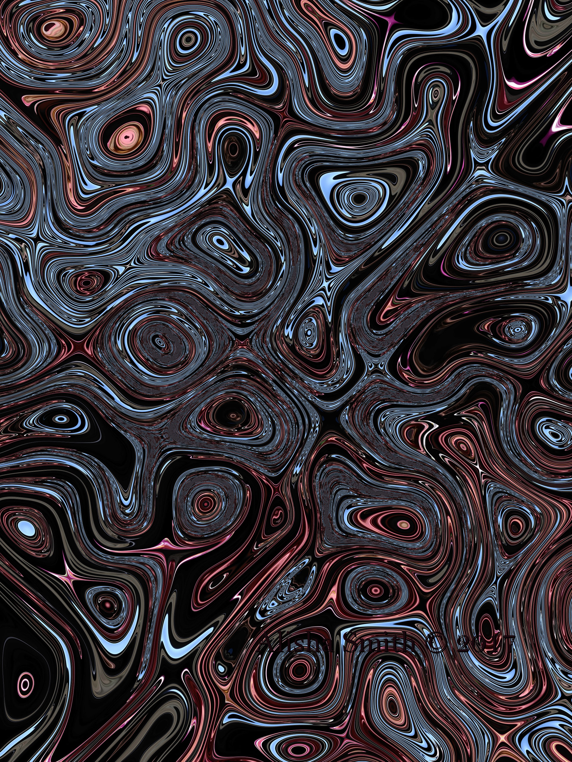 They Watch July 7, 2017  Looks like many faces and eyes watching me, made this during a particularly dark mood.