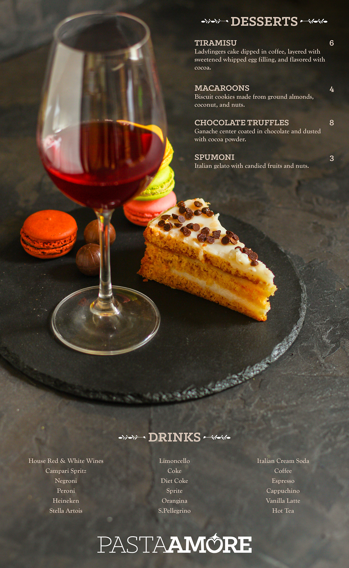 Daymark Visuals Pasta Amore Menu