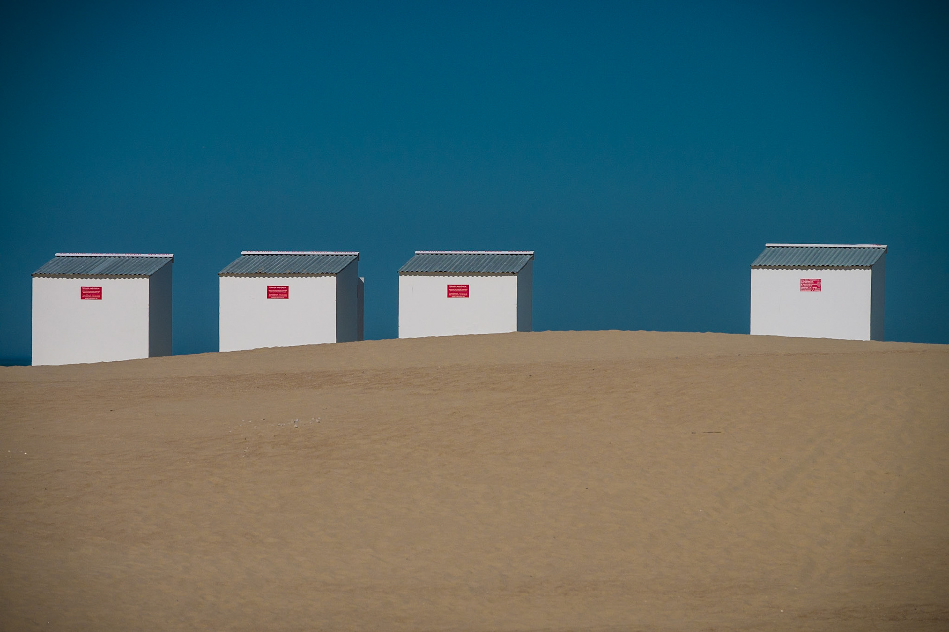 Strandhäuschen in Koksijde, Belgien