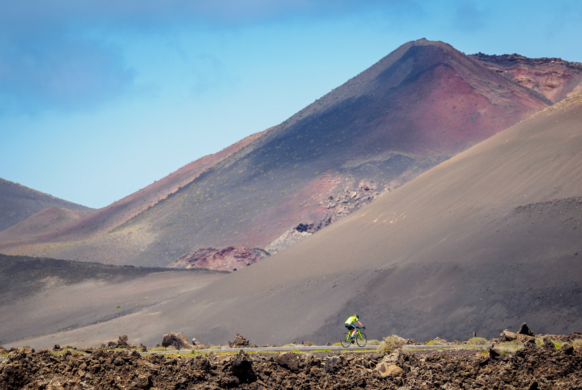 Ein Radfahrer trainiert für die Saison