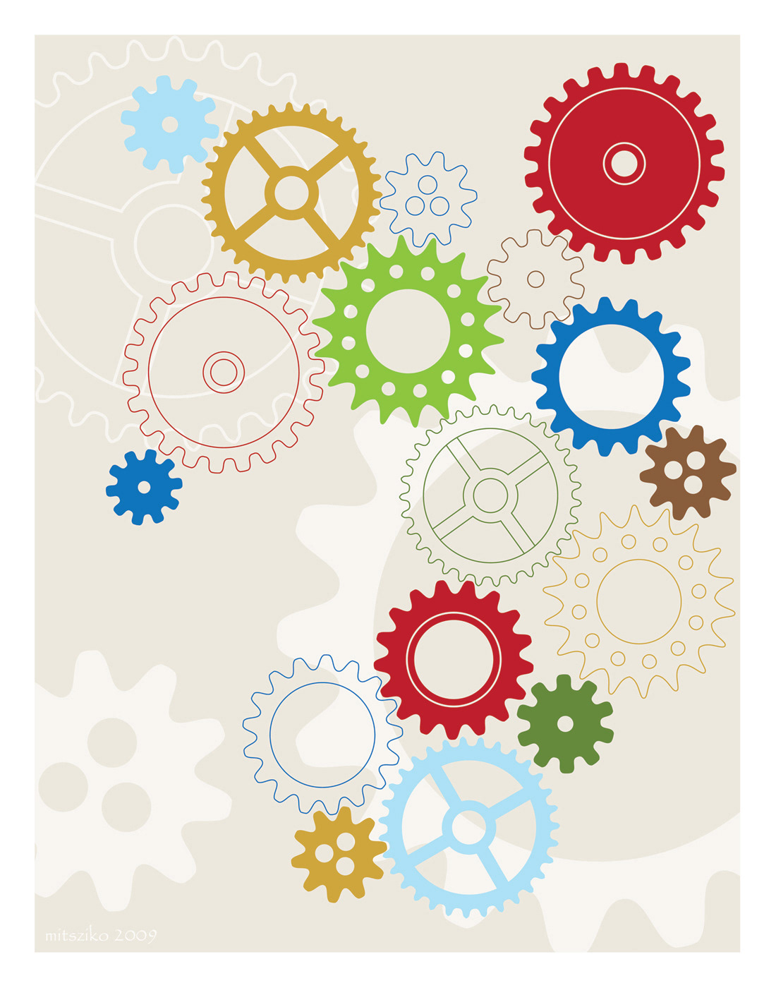 Gears Nursery Art - Adobe Illustrator