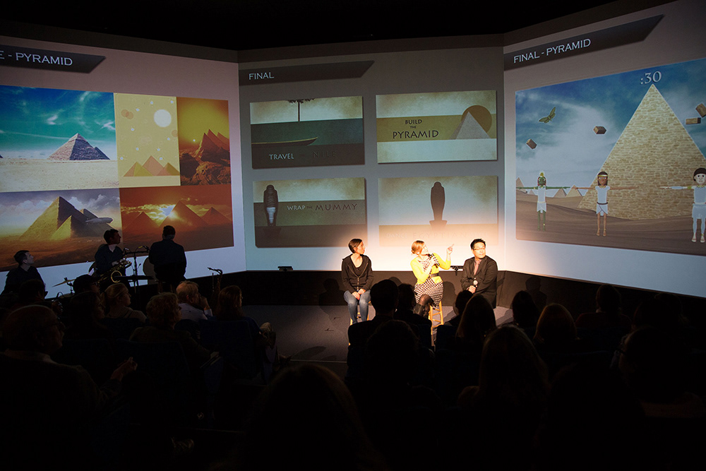 Discussion on creating the design for the game. (Photo: Digital Worlds)
