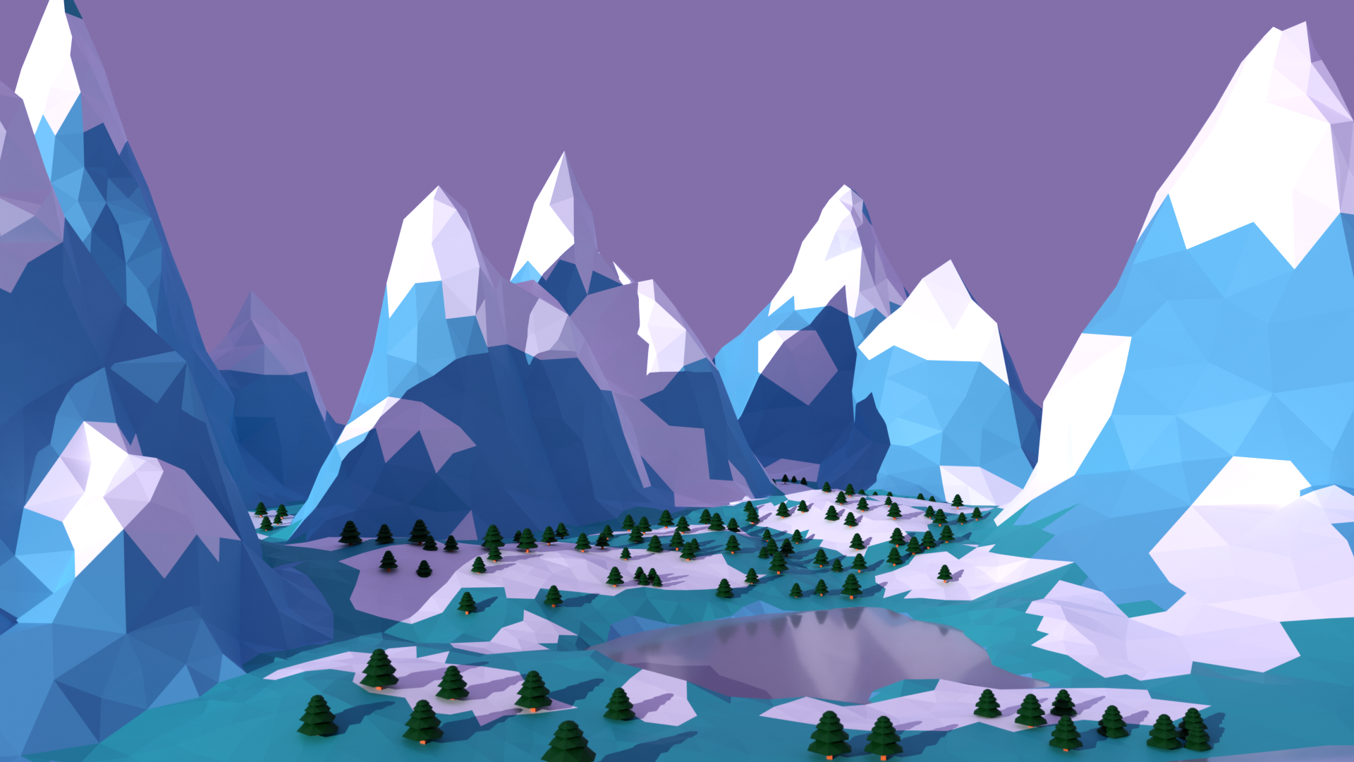 Snowy Forest Without Snowflakes