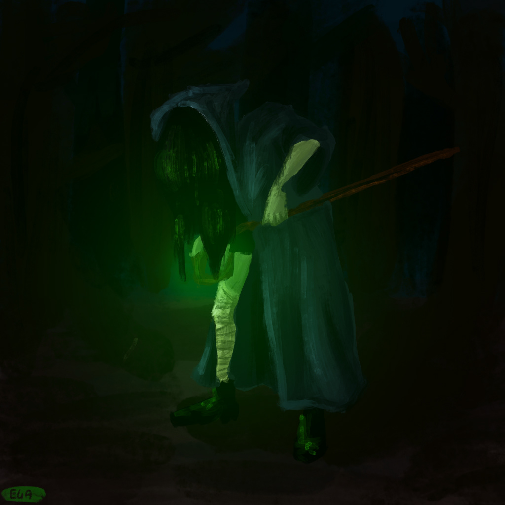 a lineless drawing i made of a sketch for inktober