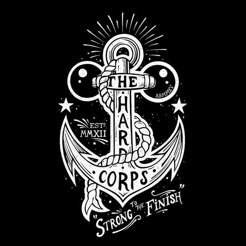 'Strong to the finish' - illustration for garment print