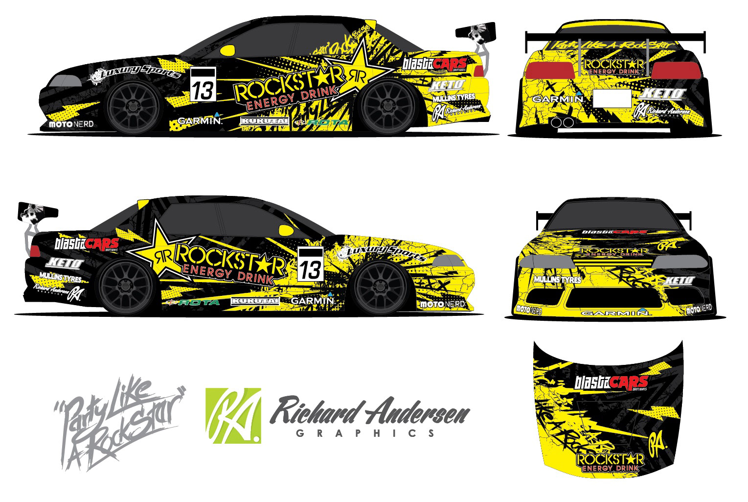 RA Graphics Joe Kukutai drift car Wrap design