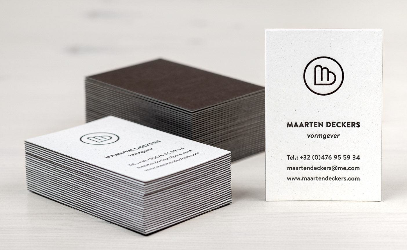Zakenkaartje Inpakpapier Grafisch ontwerper Maarten Deckers