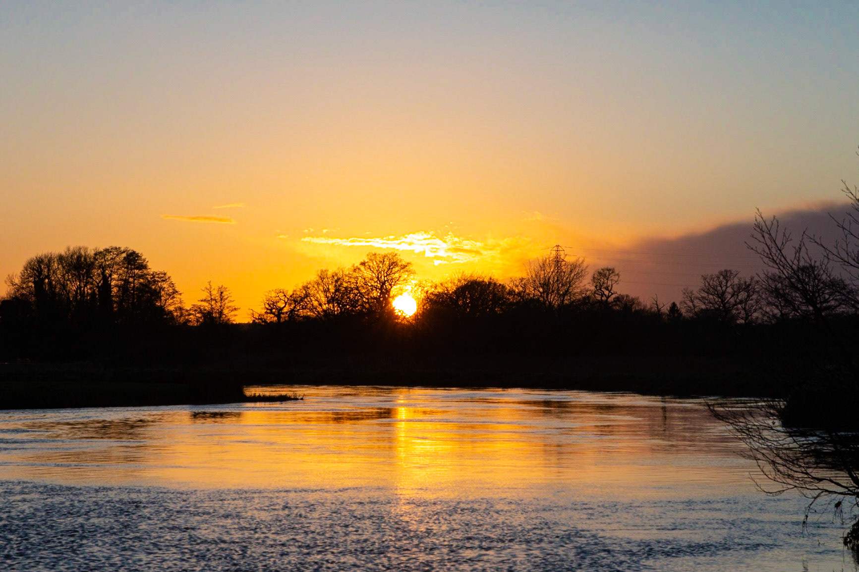 Sunset over River Wey - February