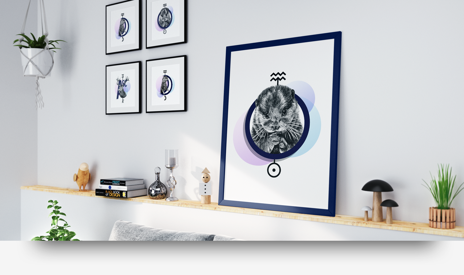 dessin animal totem signe astrologique poster par marina menu