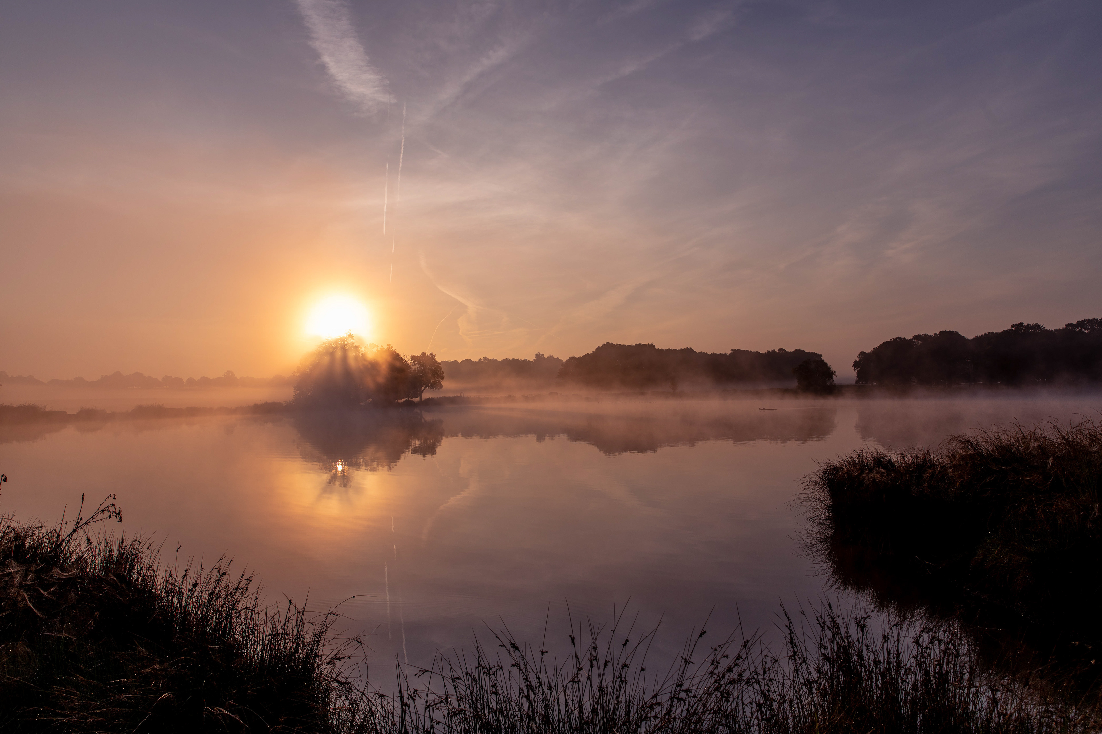 Pen Ponds Lake at sunrise, Richmond Park