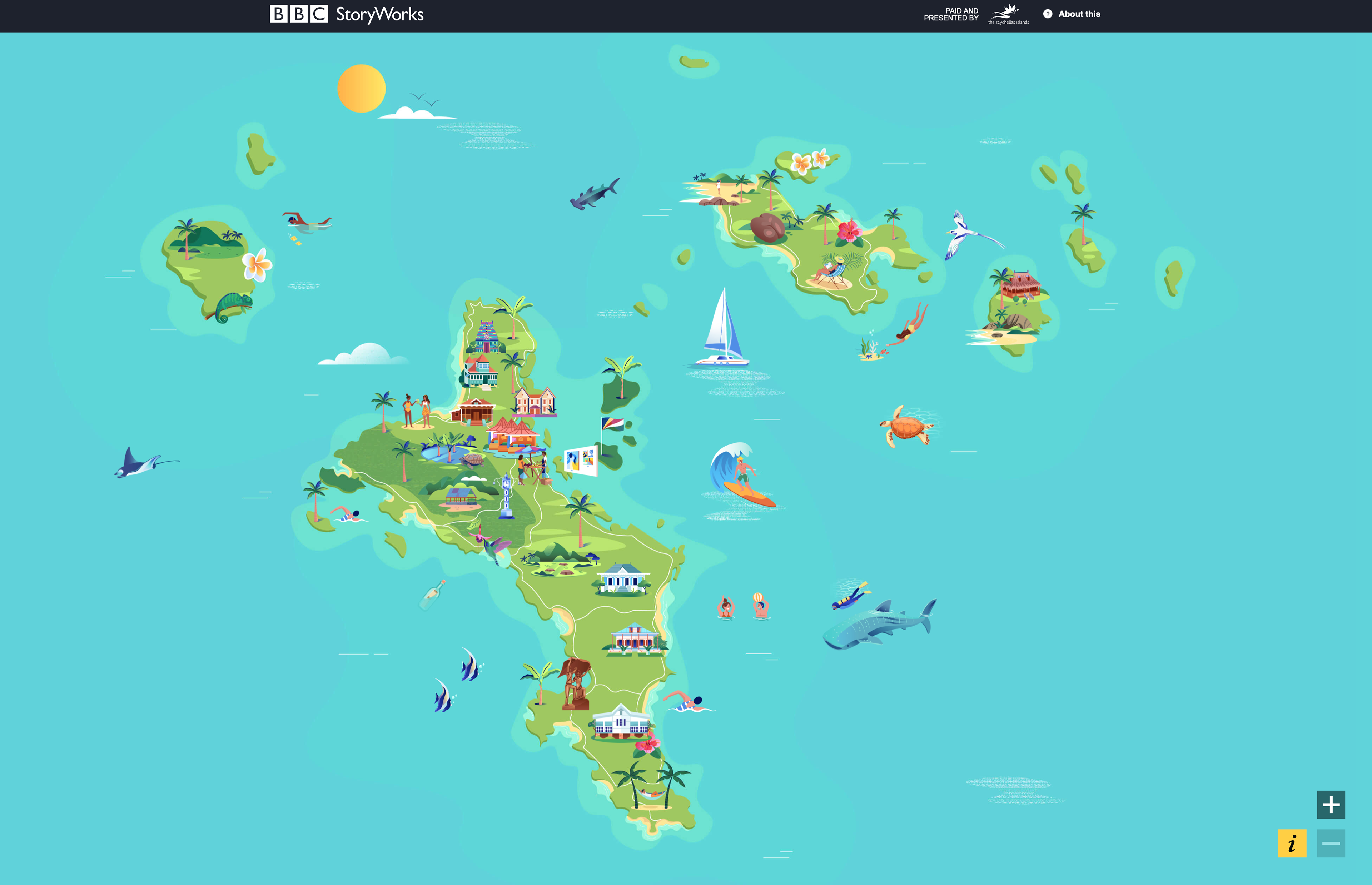 Jasmijn Evans Illustration - BBC Seychelles Interactive Map