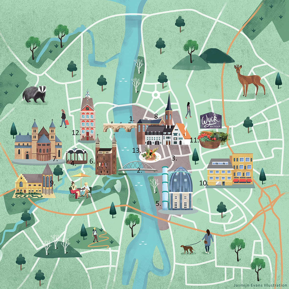 Jasmijn Evans Illustration - Illustrated maps for KLM Holland Herald ...