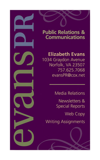 EvansPR business card/identity