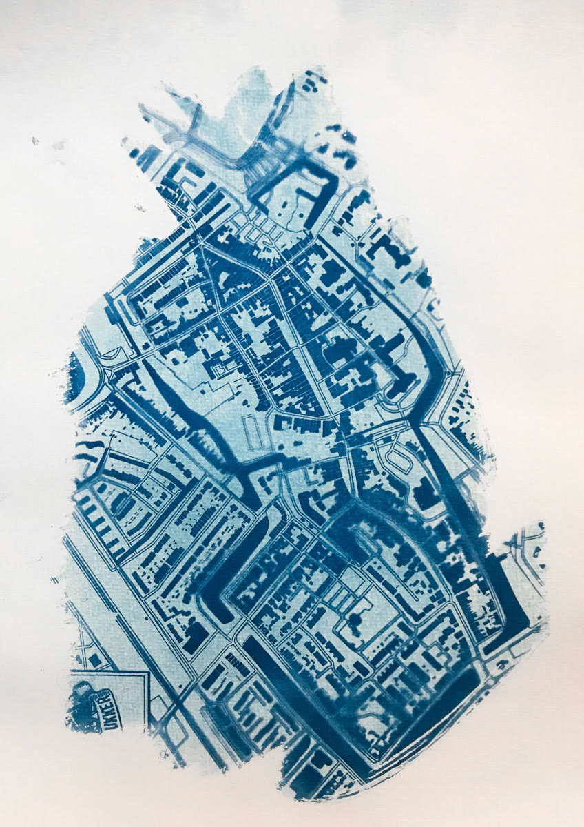 Blauwdruk van deel van het centrum van Culemborg