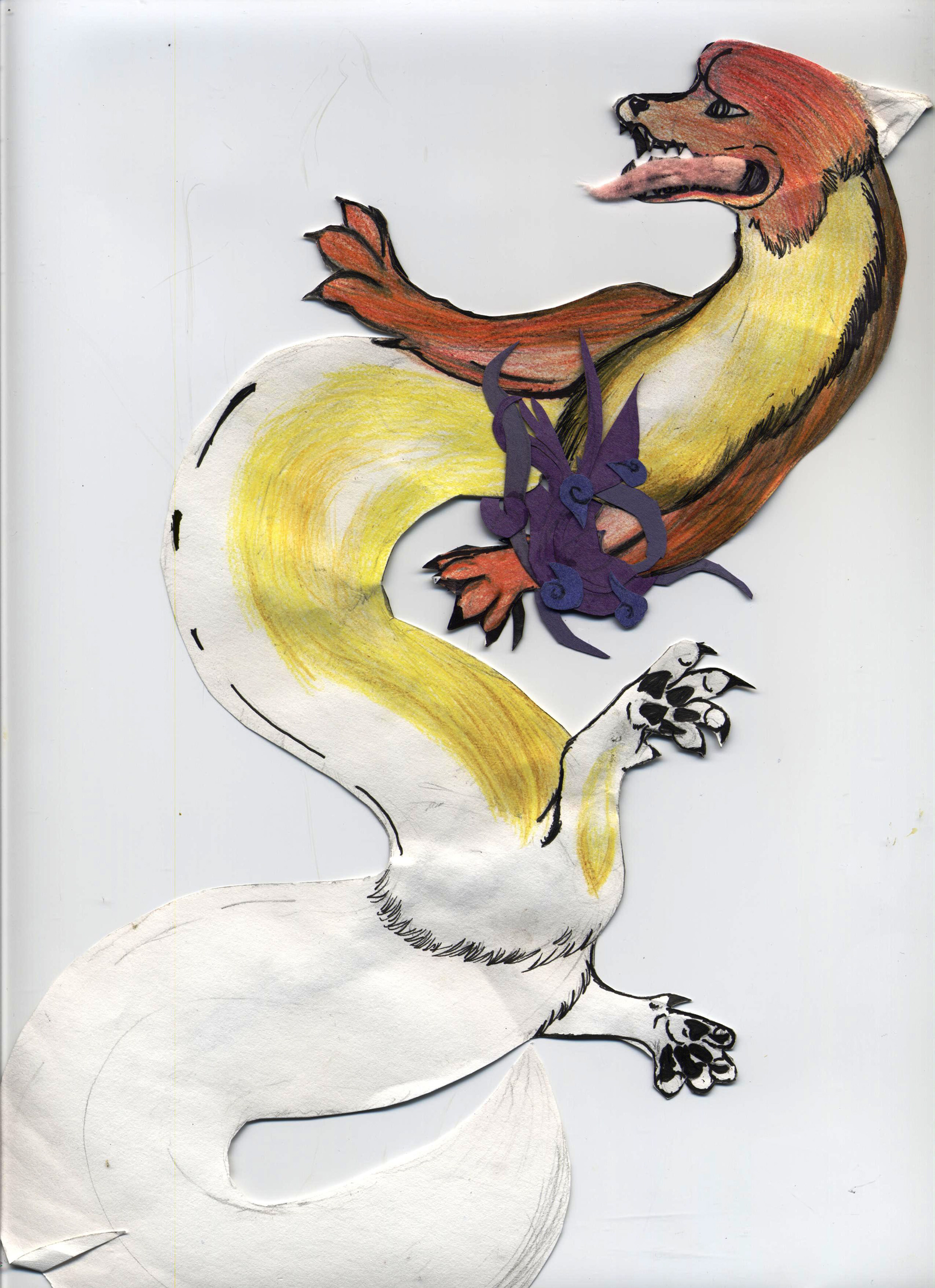 Kitsune Demon Spirit Paper Cut Out