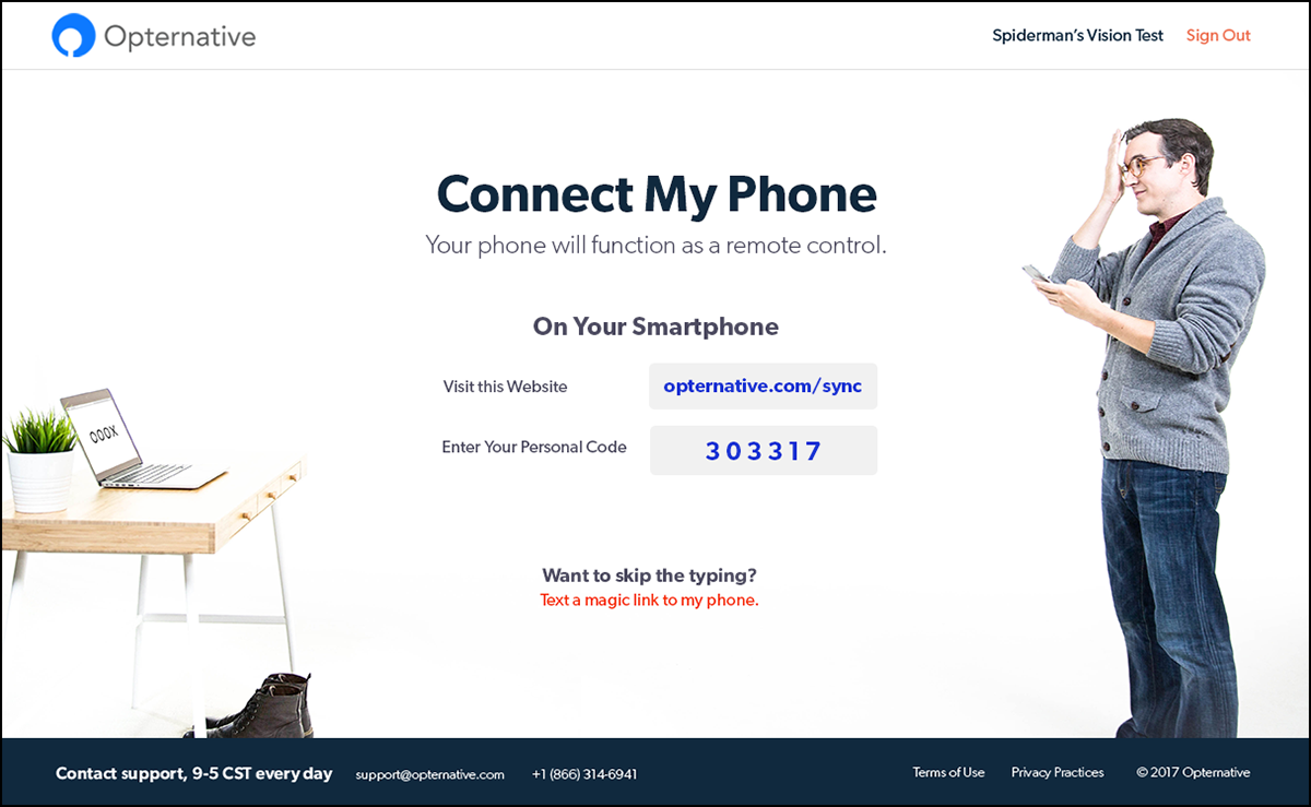 Device Sync screenshot 1.2 - visit website in browser