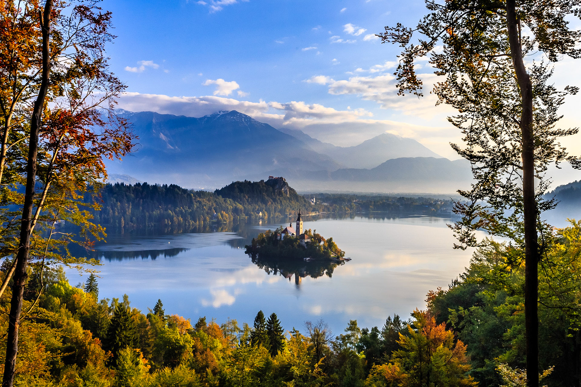 Framed by Foliage - Lake Bled