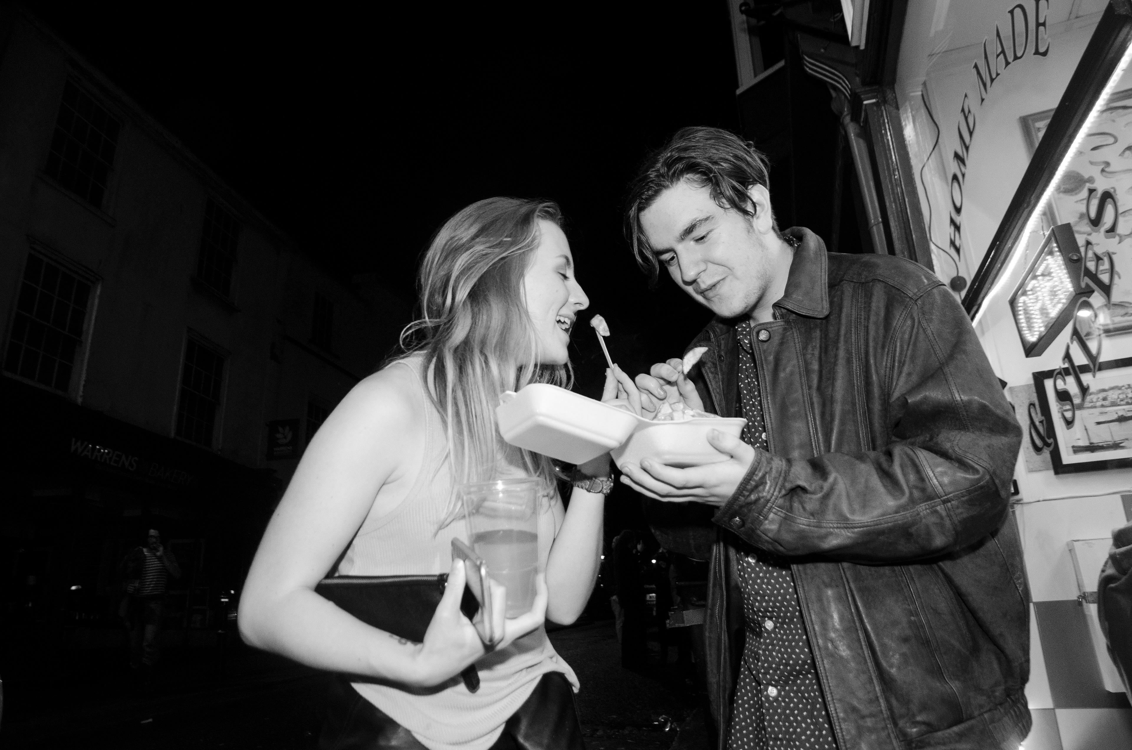 Couple on a night out, Falmouth, Cornwall