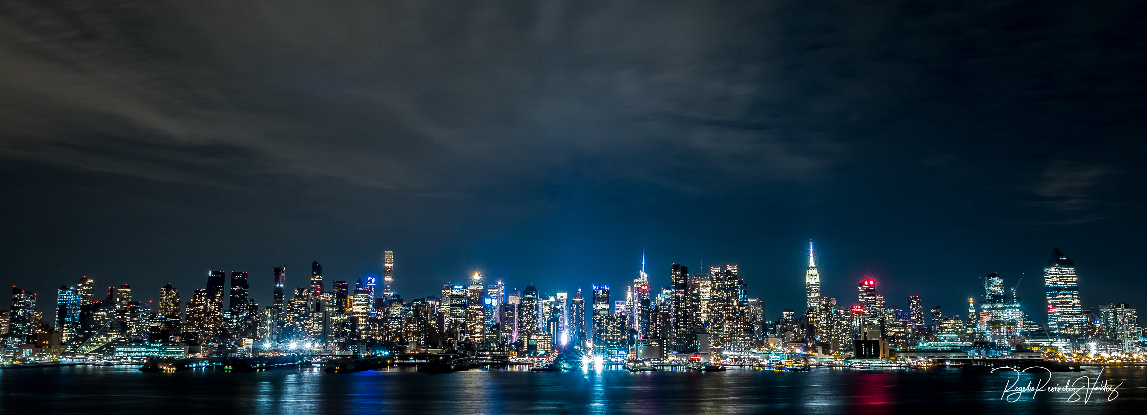 Manhattan Skyline from JFK Boulevard East - New Jersey, NJ