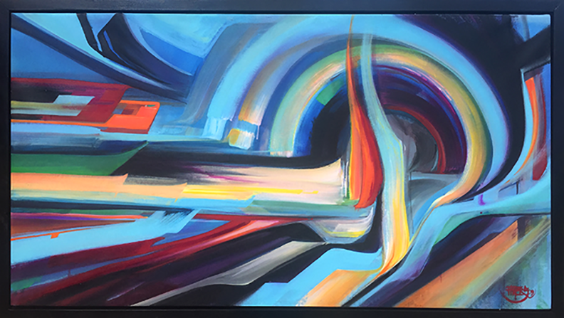 Begining, anabstract oil painting by Jordan Fillers