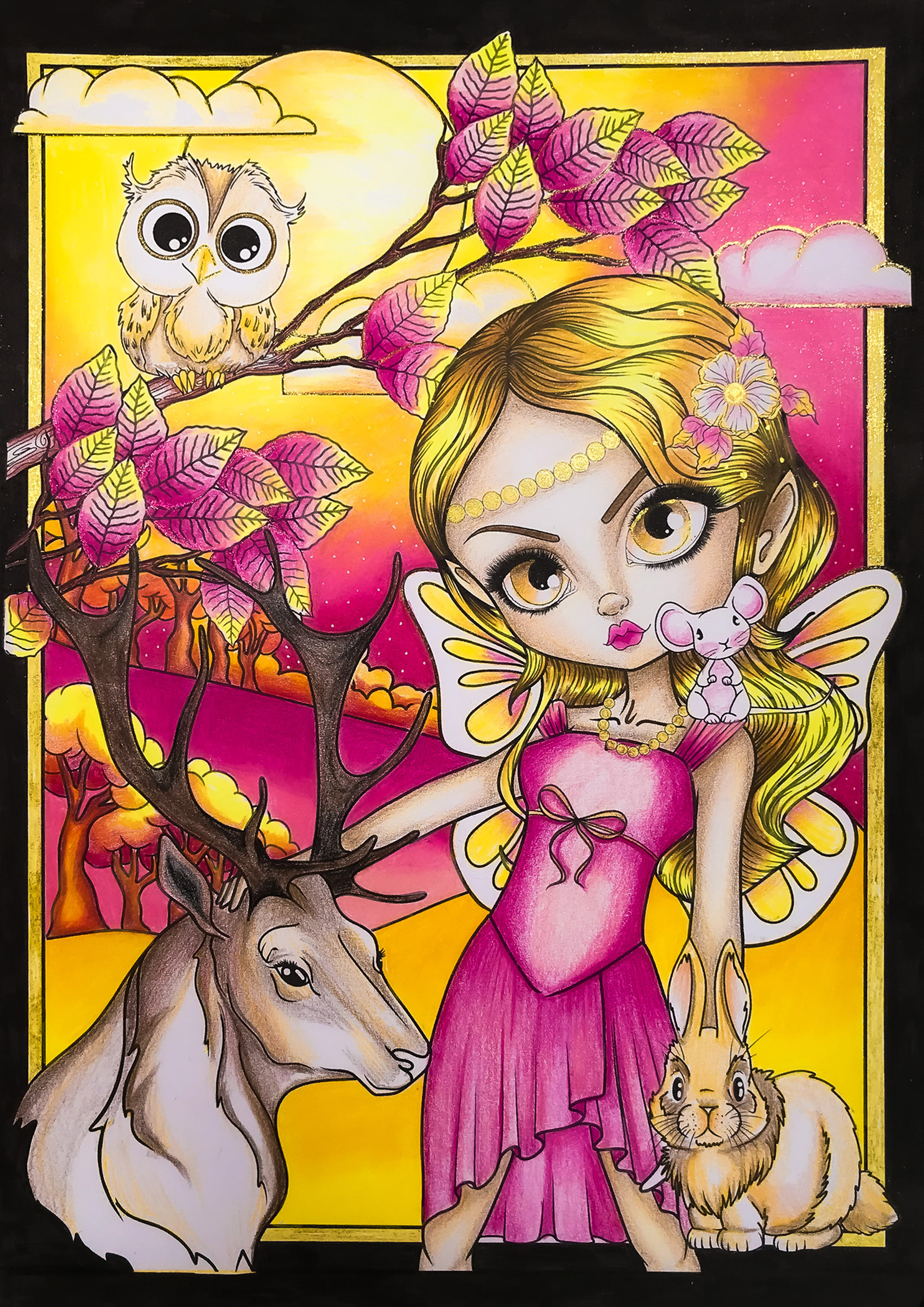 Storybook Darlings / Wax pencil illustration