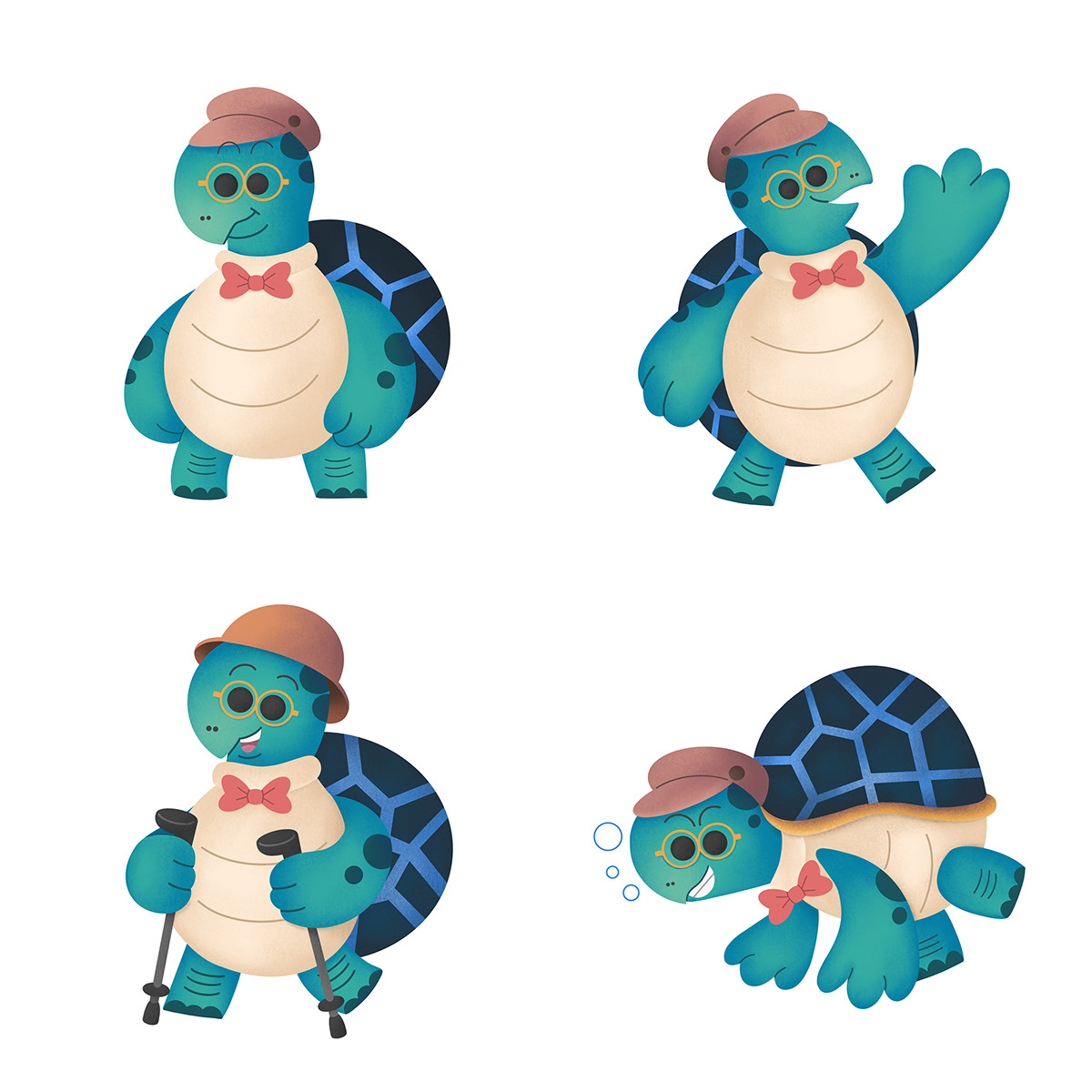 Ho Jae Illustrator Turtle Character Design