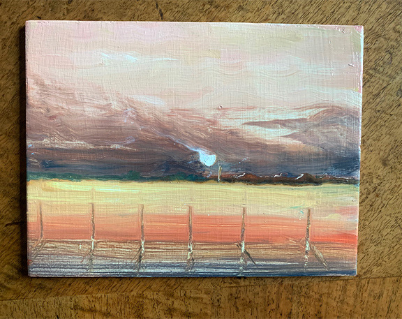 Could Be Bayside, Oil on Board, 6"x 8", 2021