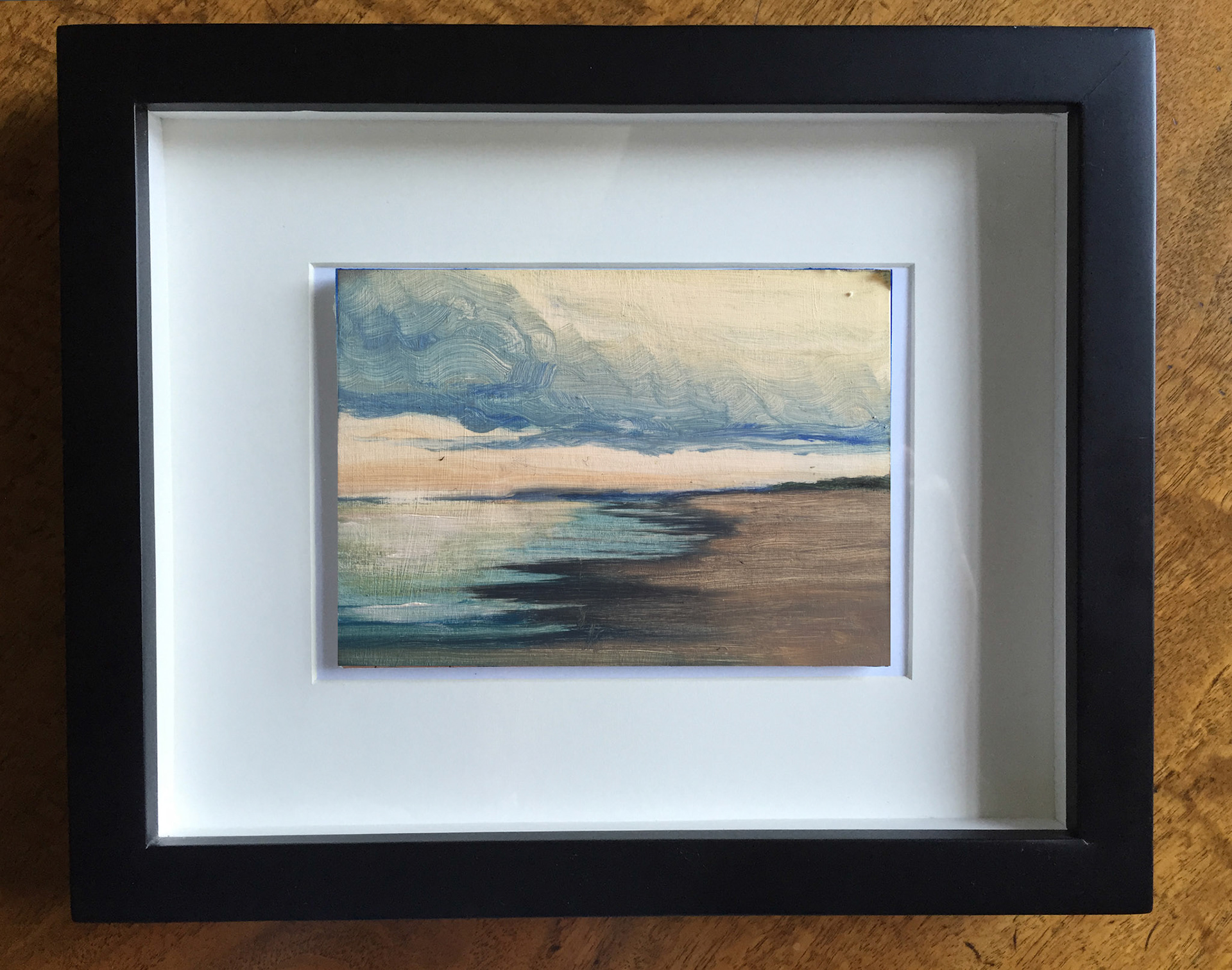 "Sea  and Sky II",Oil On Foam Core Panel, 4.5" x 16", 2015