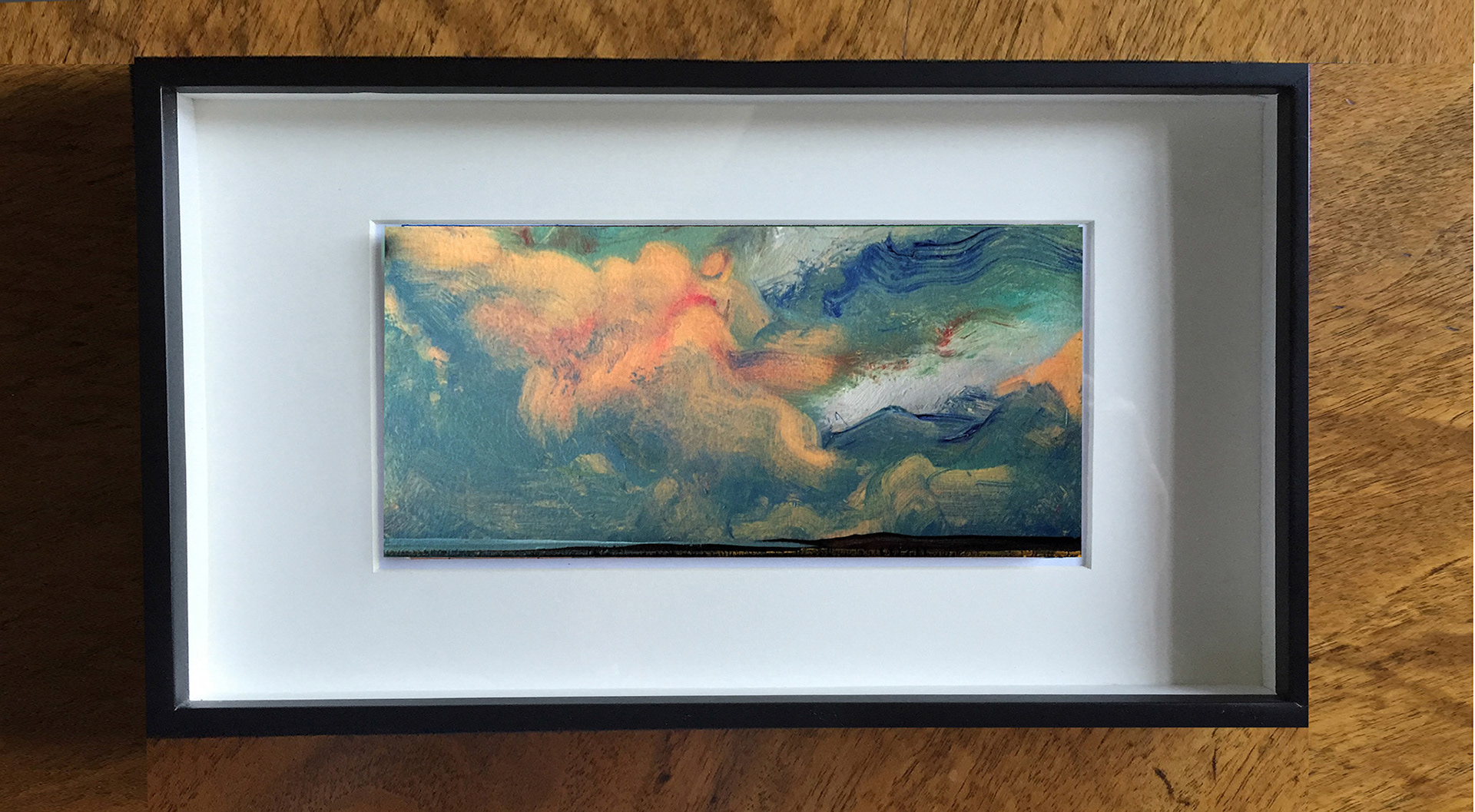 "Orange Clouds", Oil On Wood Panel, 6" x 12 ", 2016  