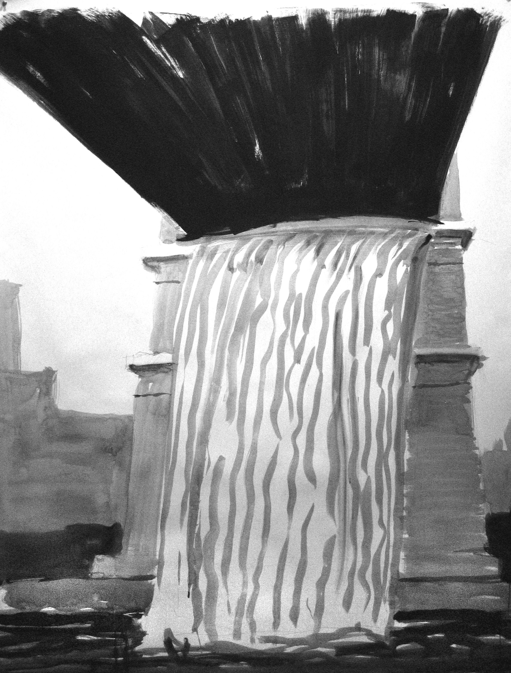 "Brooklyn Bridge",Gouache on Arches Paper, 63"x 45", 2009