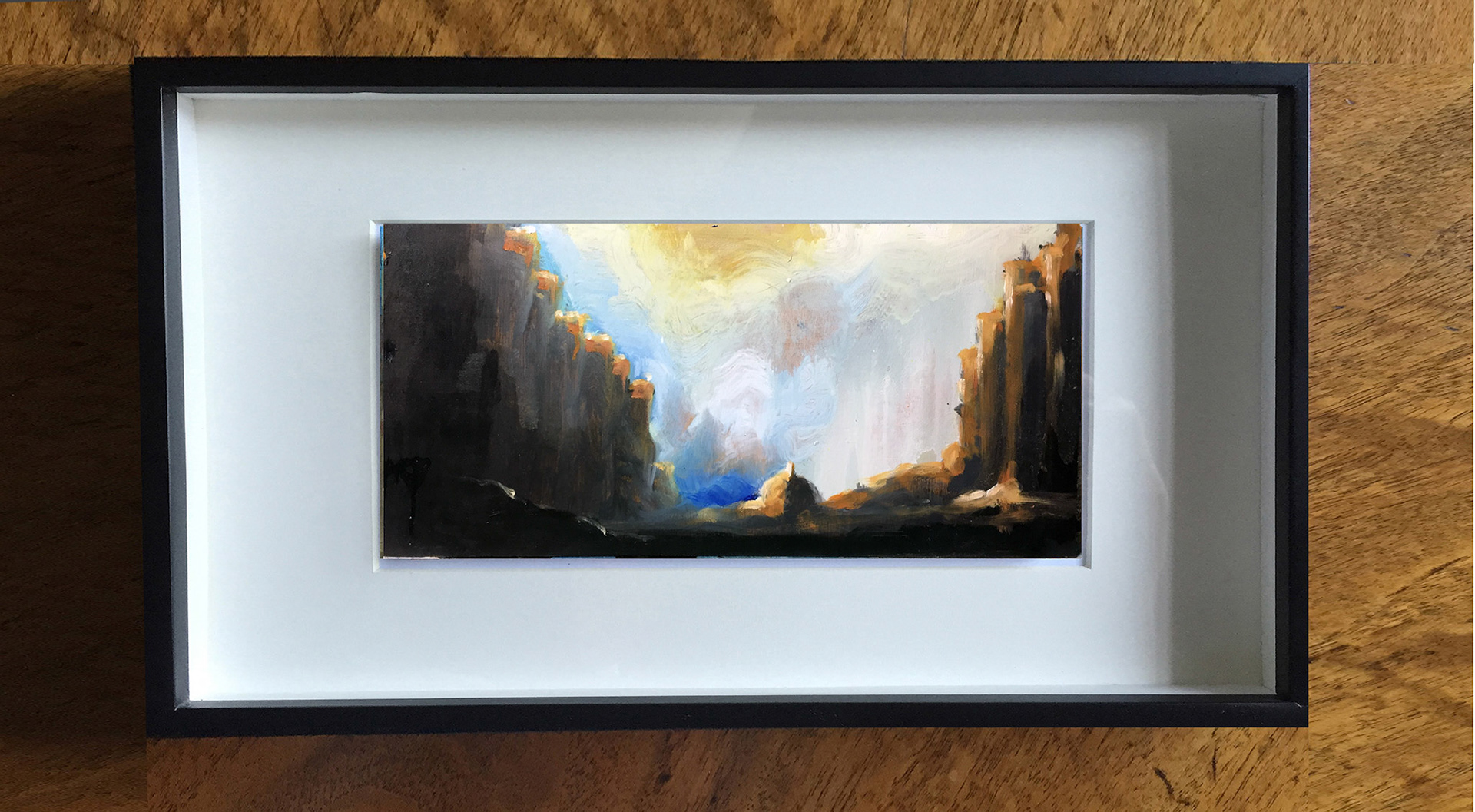 "Berlin Burning",Oil On Wood Panel, 6" x 12", 2016 