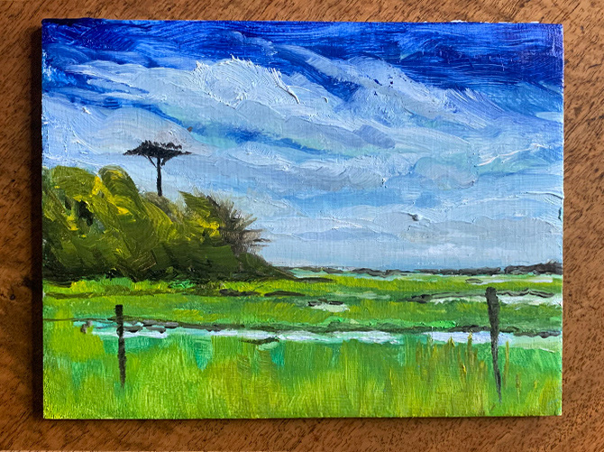 Clam Cove, Oil on Board, 6"x 8", 2021