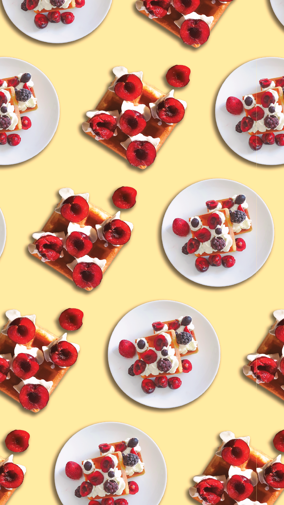 Cherries - Yellow bg