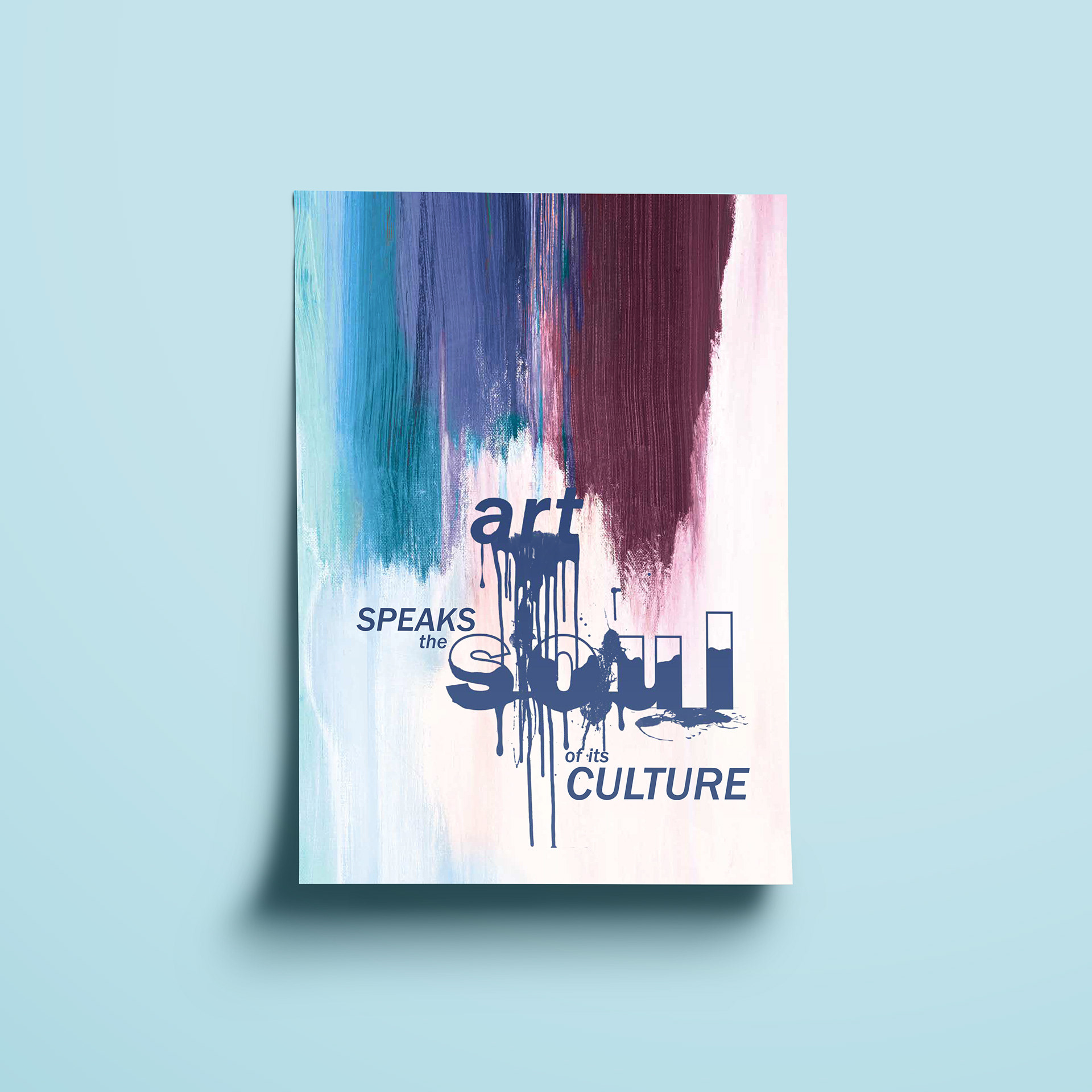 This series focuses on culture and how art exemplifies it. Culture is brought to life by art. This piece is a visual representation of the fulfillment our souls receive from art, especially cultural art.