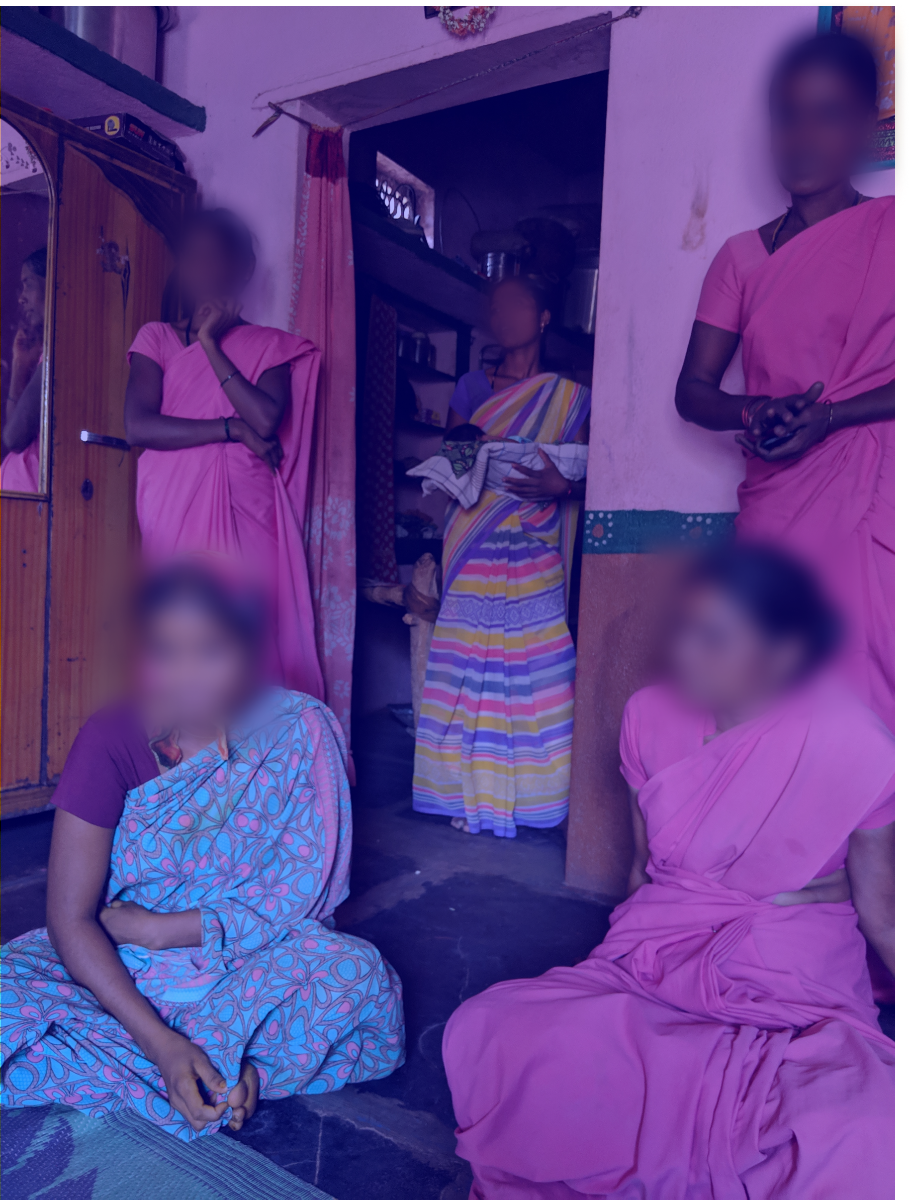 Interviewing a mother of a newborn premature baby about KMC in Koppal District, Karnataka