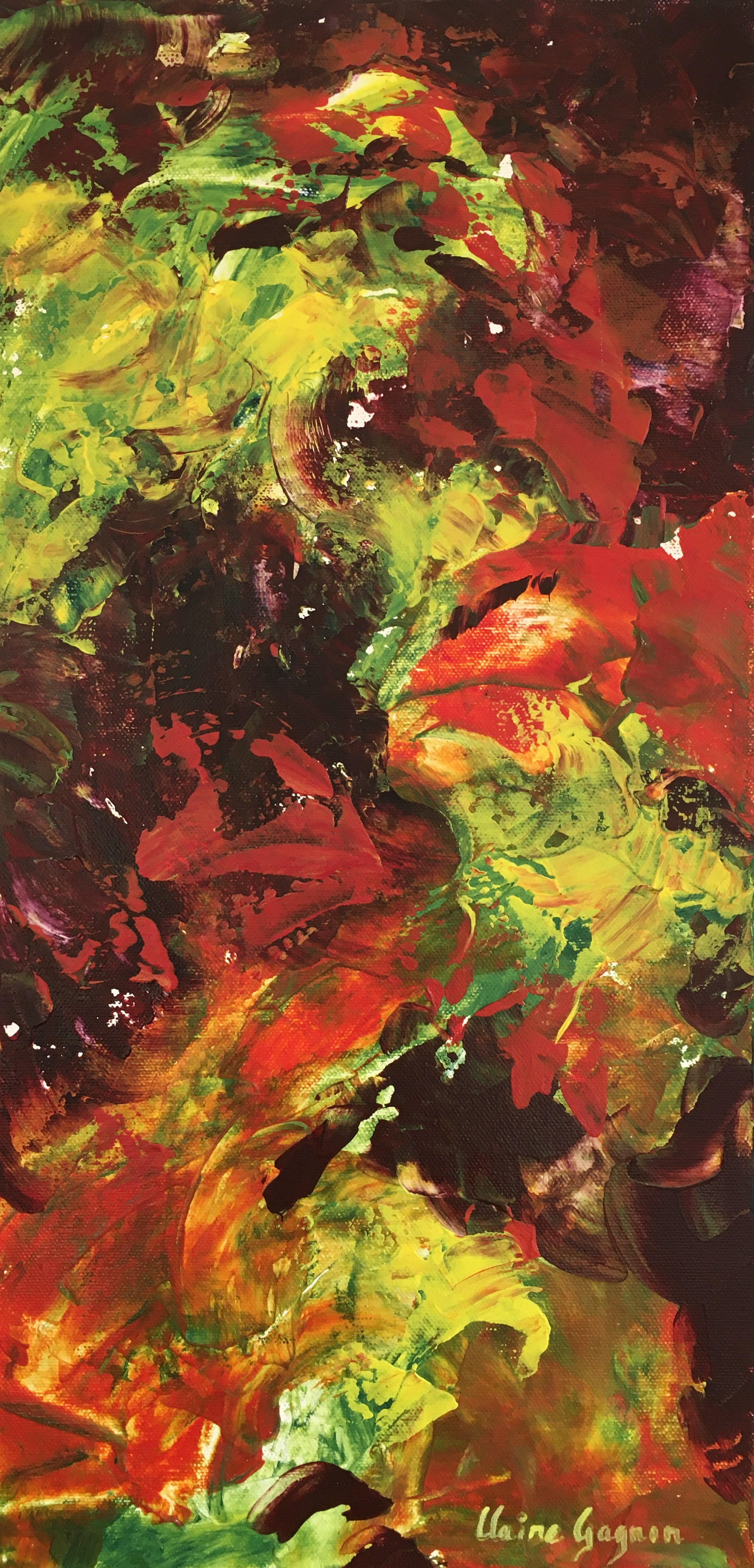 Claire Gagnon - Frogs - 10x20 - Acrylic on canvas - $550