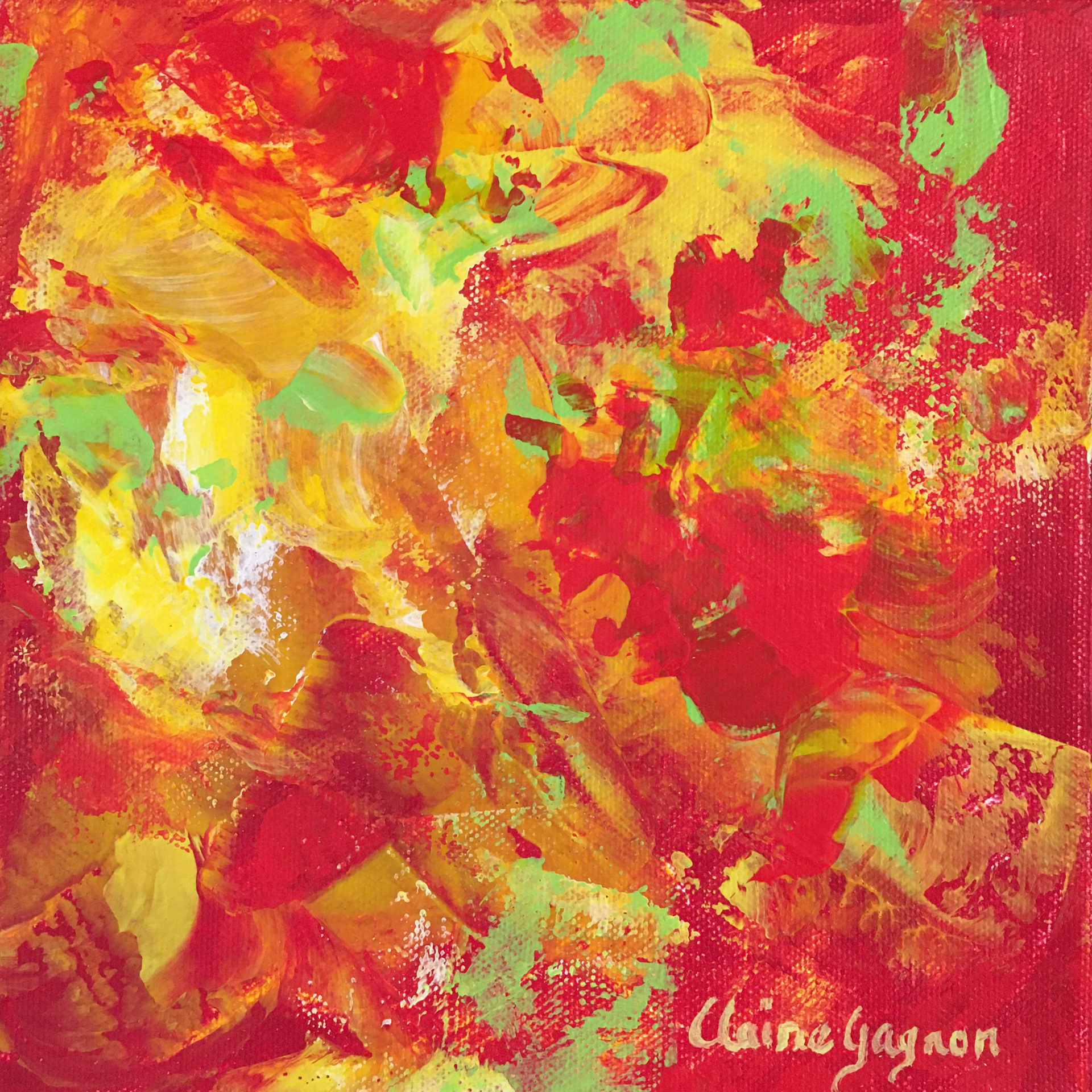 Claire Gagnon - Latin Rhythm - 8x8 - Acrylic on canvas - $180