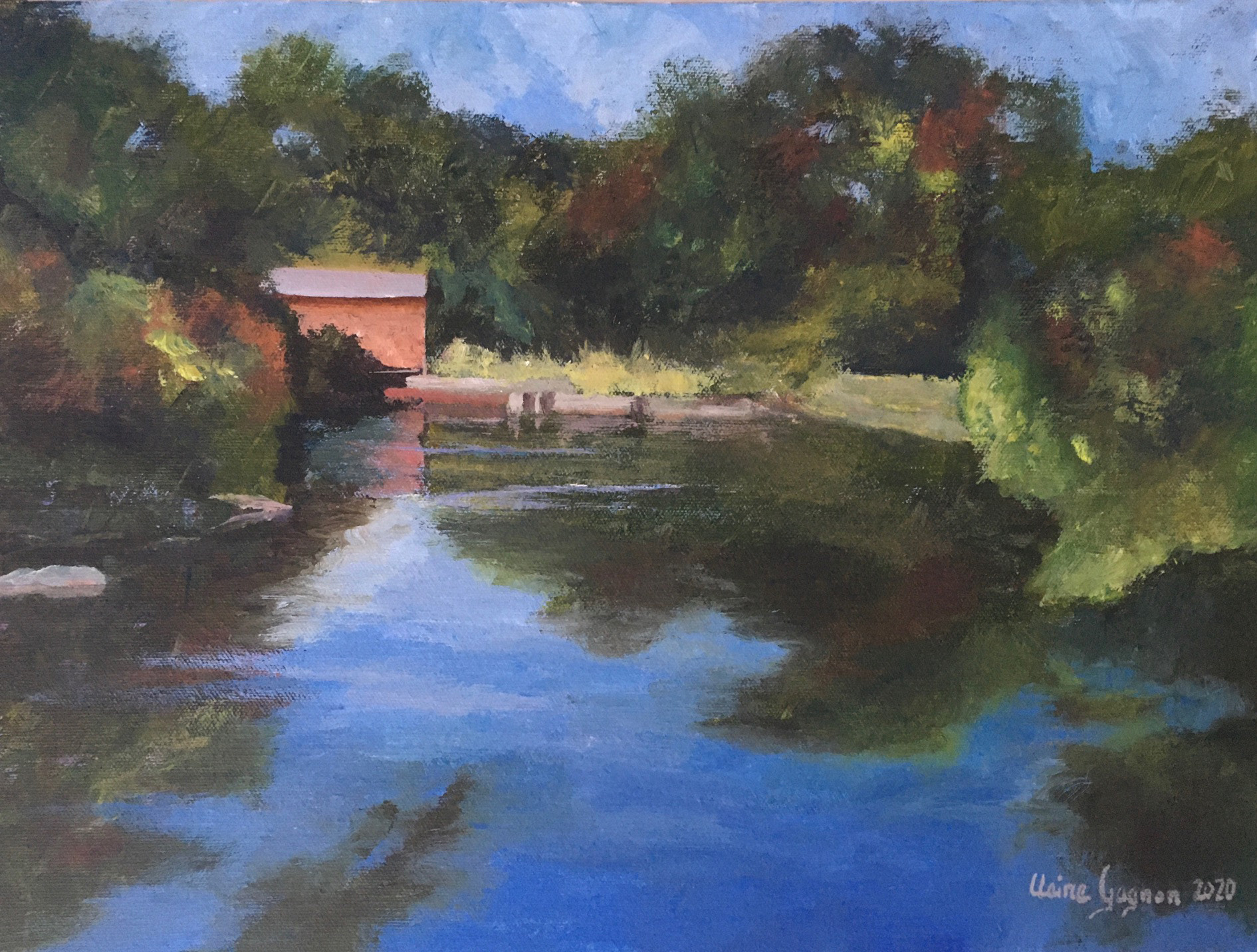 Claire Gagnon, Concord River, Acrylic, 12" x 16", Price: $650