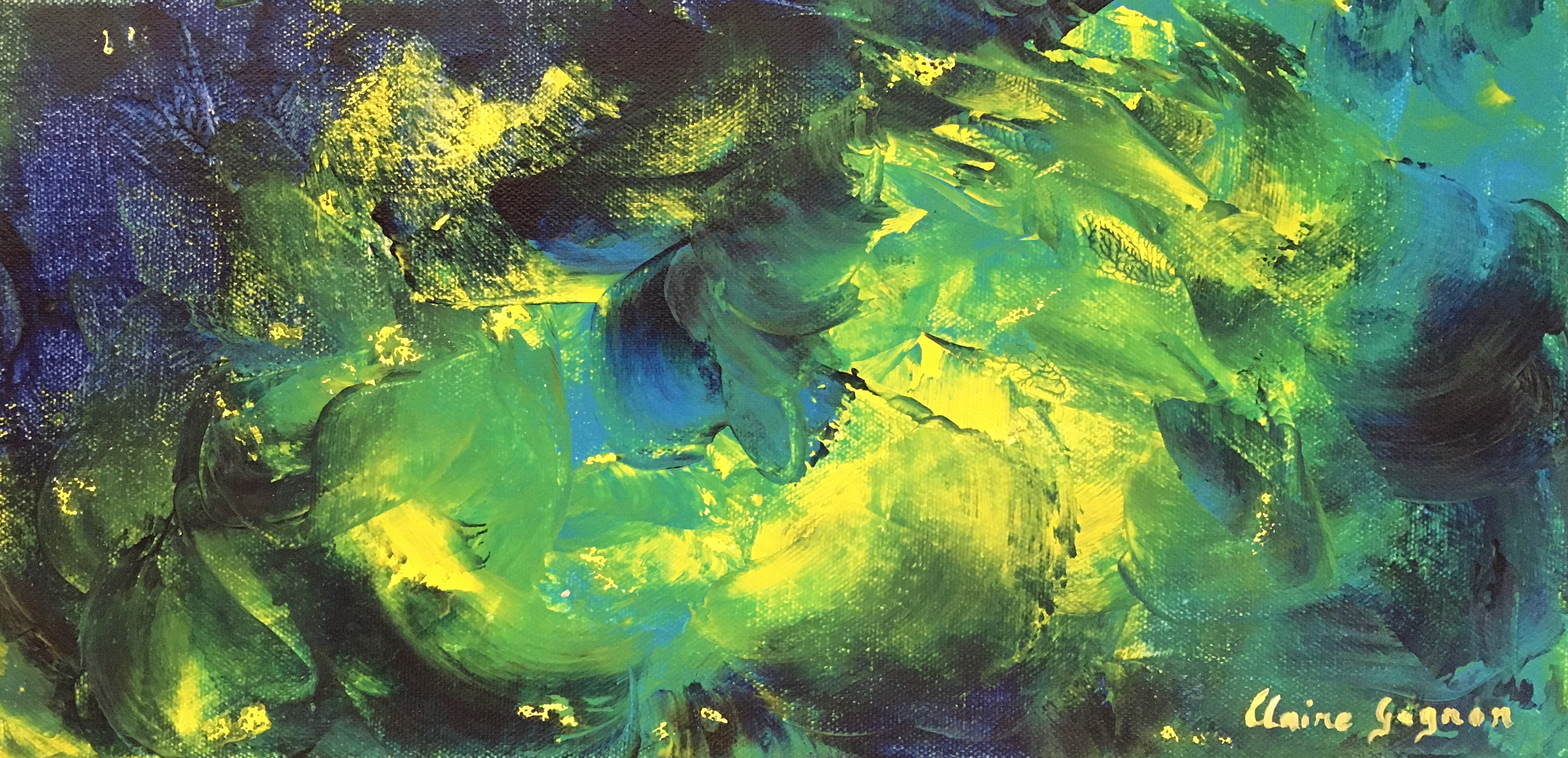 Claire Gagnon - Fireflies  - 8x16 - Acrylic on canvas	- $360