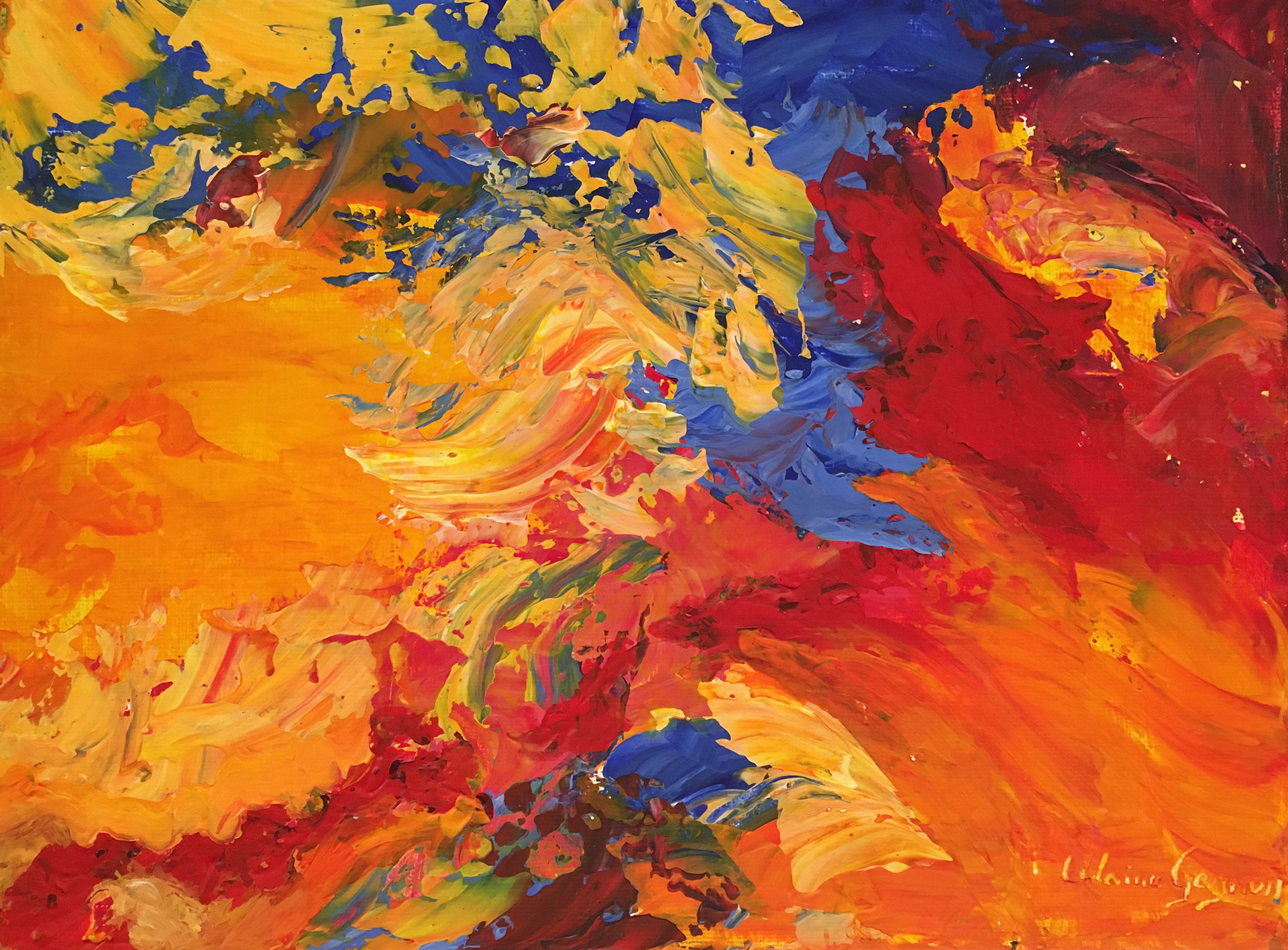 Claire Gagnon - Primaries - 9x12 - Acrylic on canvas - $300