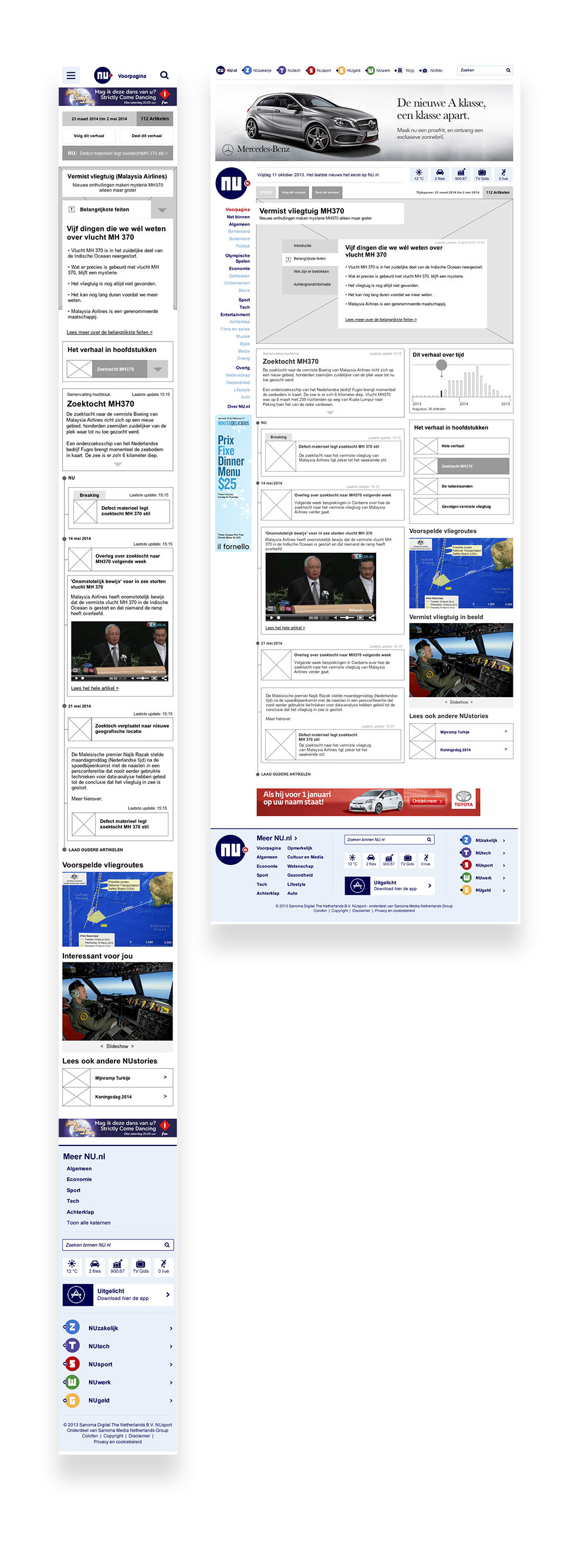 NU.nl Wireframes by Milan Houter