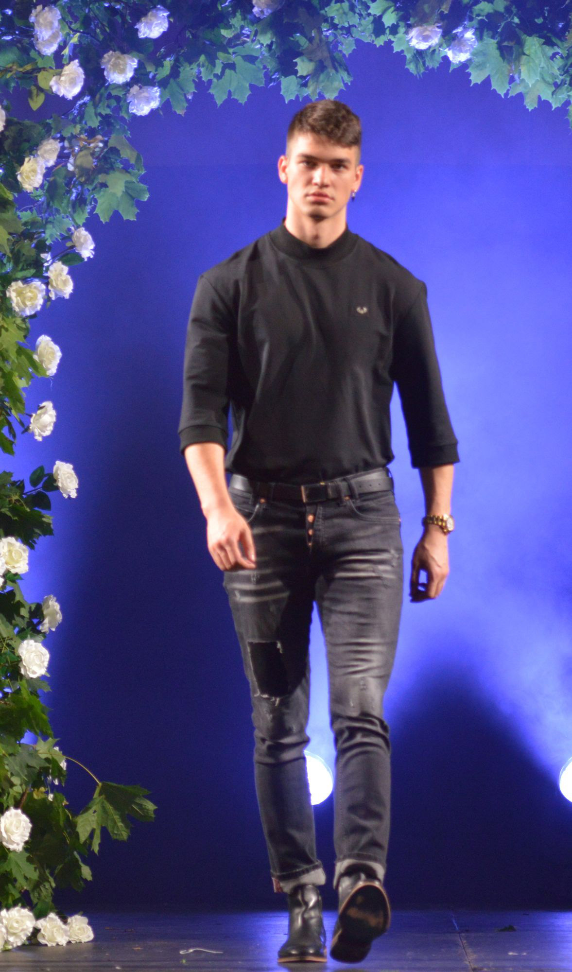 Model walking for Junq Couture at the 2019 Manchester Fashion Festival - runway photographer