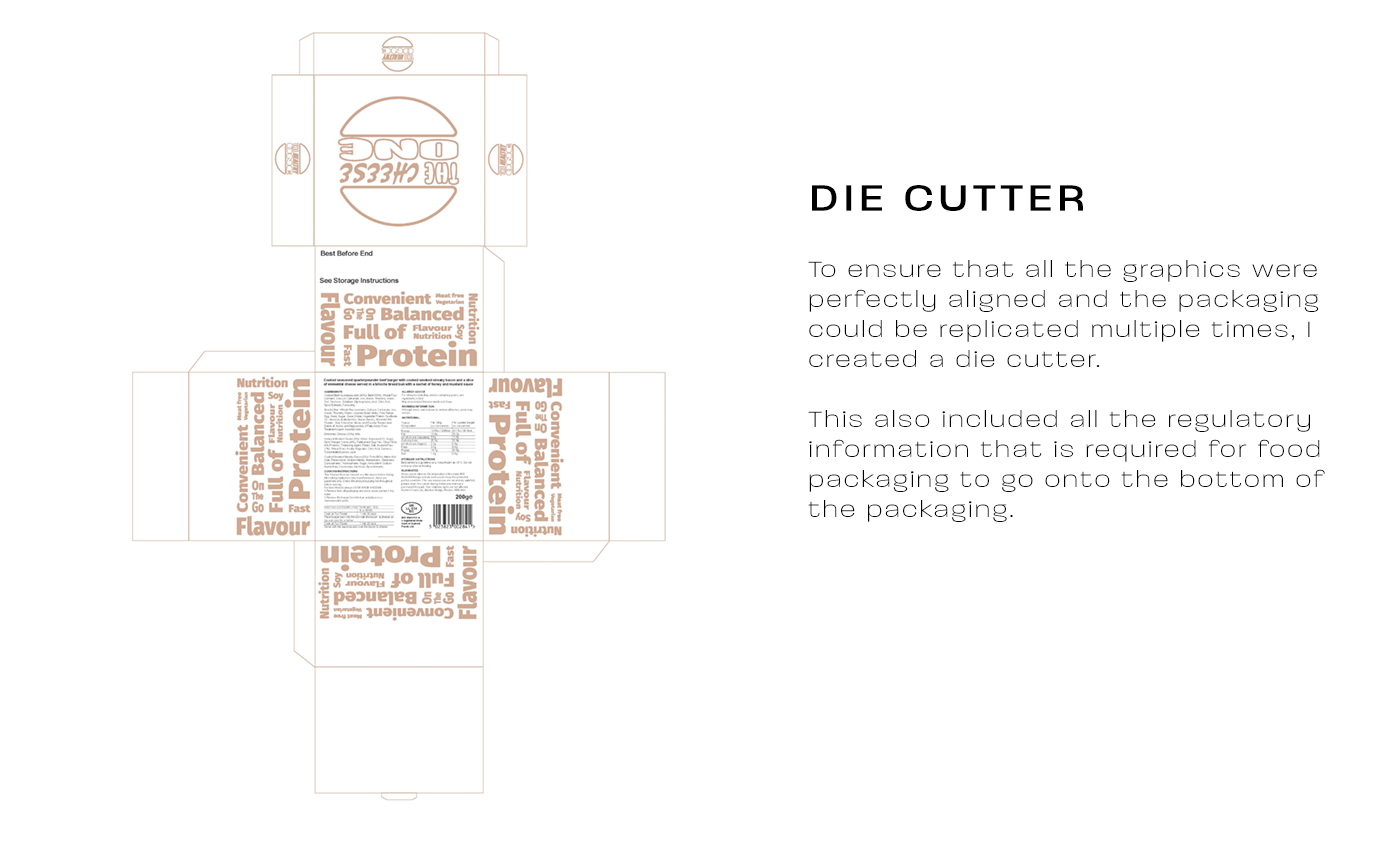 Bolton graphic designer, designing a die cutter for a burger box packaging design concept