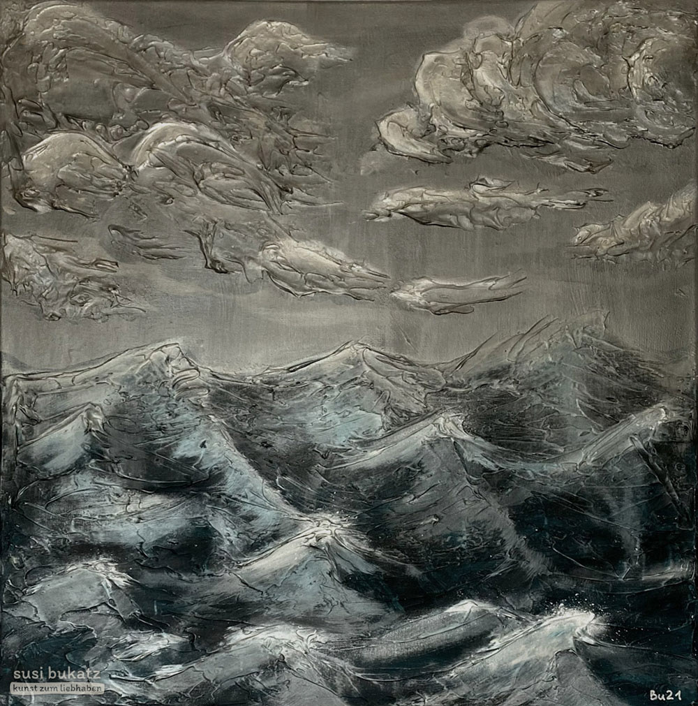 »Stürmische See«, 60 x 60 cm